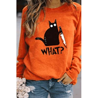 Cat with knife sweatshirt from targeted ads