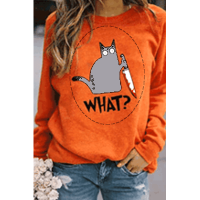 Cat sweatshirt with similar color fill